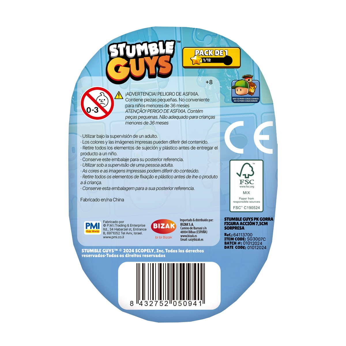 Stumble guys pack con gorra y una figura de acción sorpresa de 7,5 cm 5