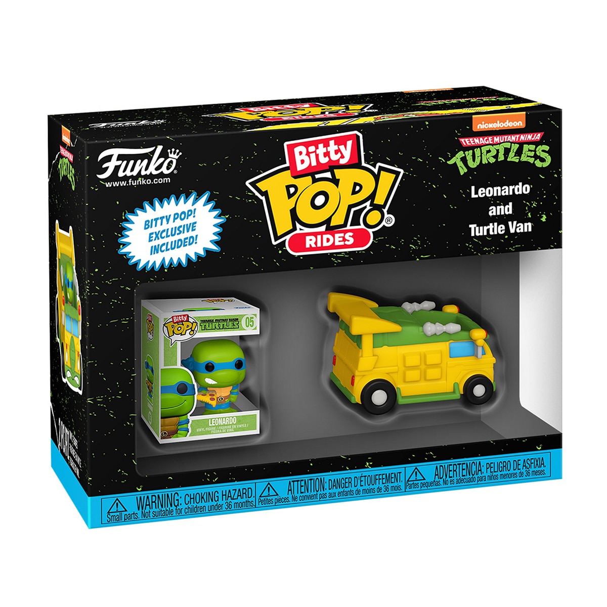 Funko - Funko Bitty POP Rides Leonardo with Van Las Tortugas Ninja.