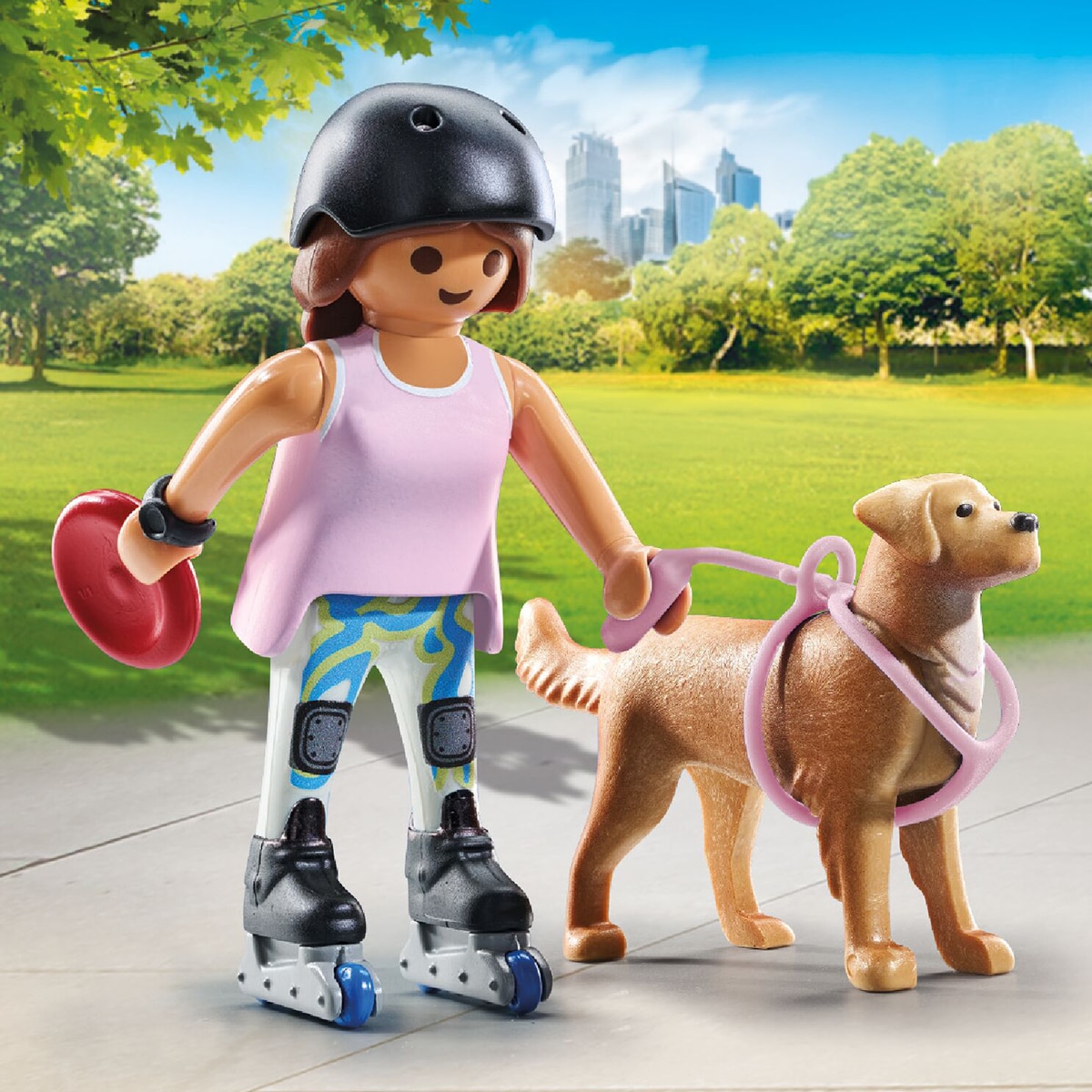 Patinadora con Retriever Playmobil 3