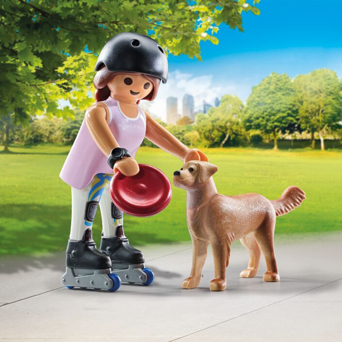 Patinadora con Retriever Playmobil 4