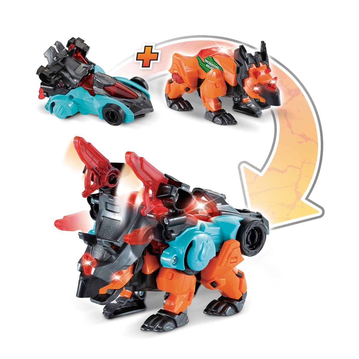 Figura convertible 2 en 1 Dinosaurio transformable en vehículo Vtech modelos surtidos 1