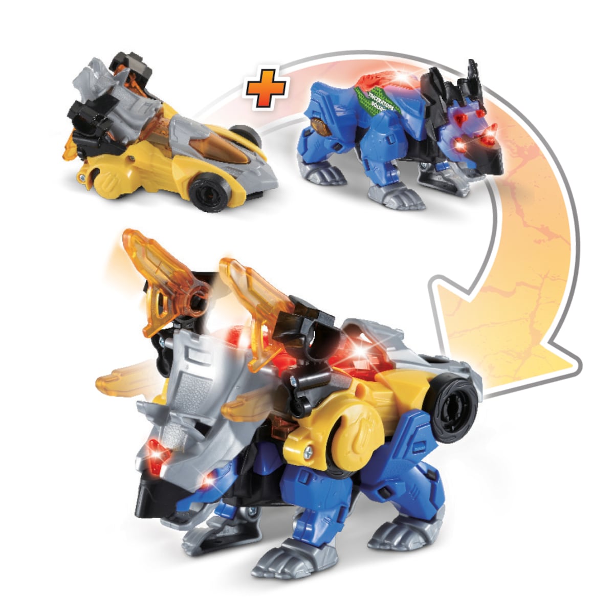 Figura convertible 2 en 1 Dinosaurio transformable en vehículo Vtech modelos surtidos 4