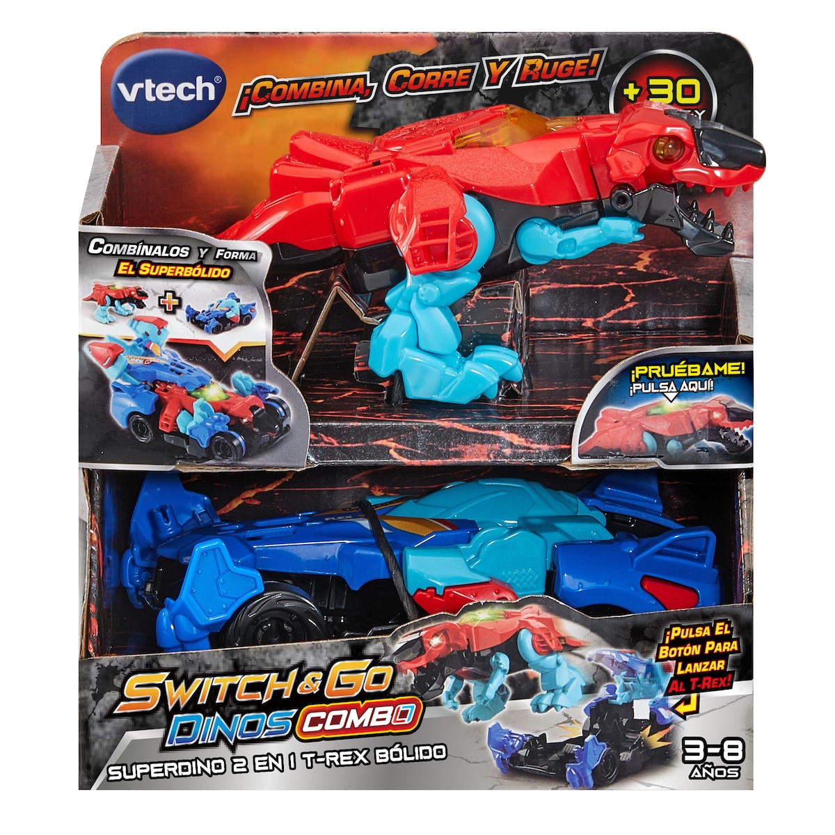 Figura convertible 2 en 1 Dinosaurio transformable en vehículo Vtech modelos surtidos 5