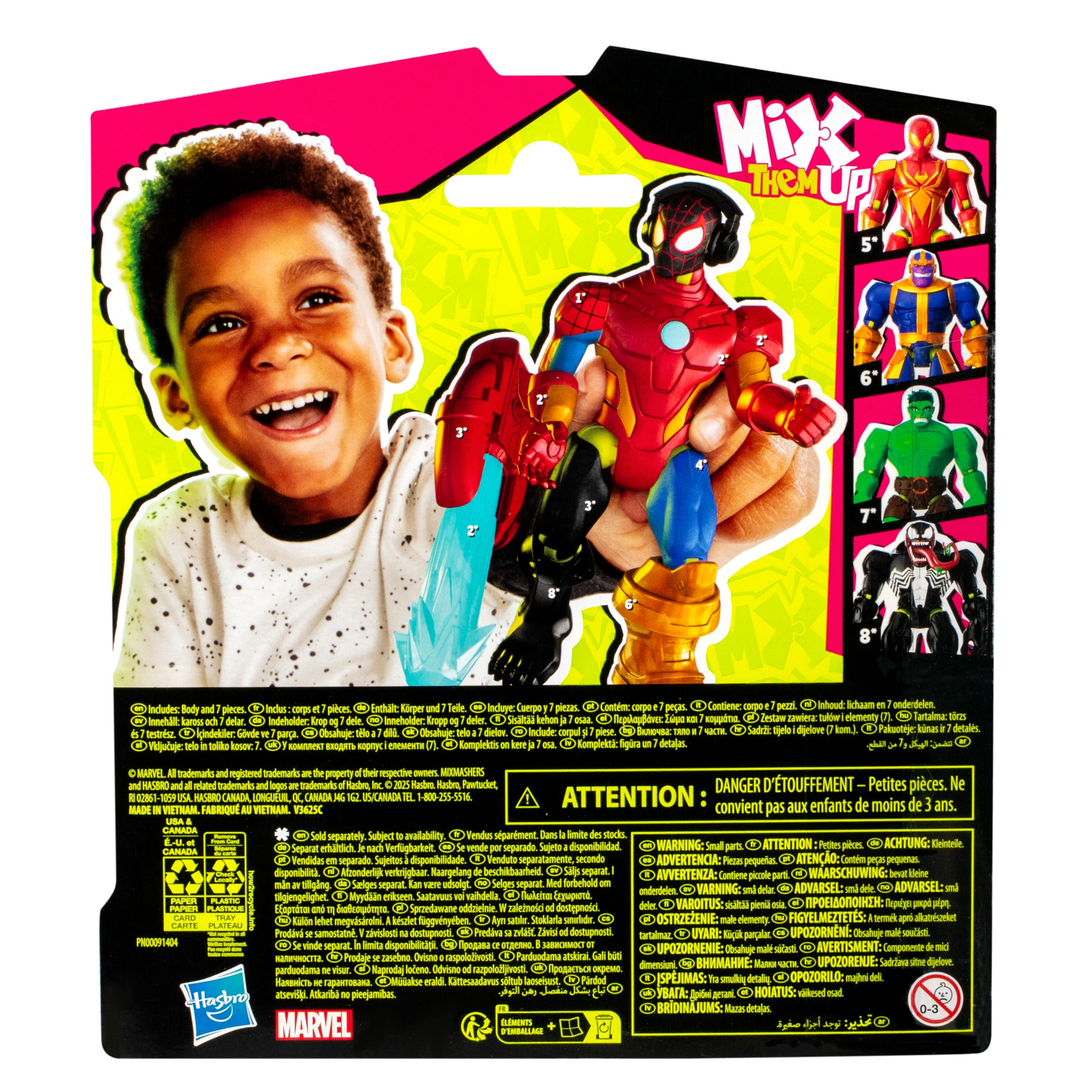 Figura de acción Mixmashers Spider-Man Marvel Hasbro modelos surtidos 7