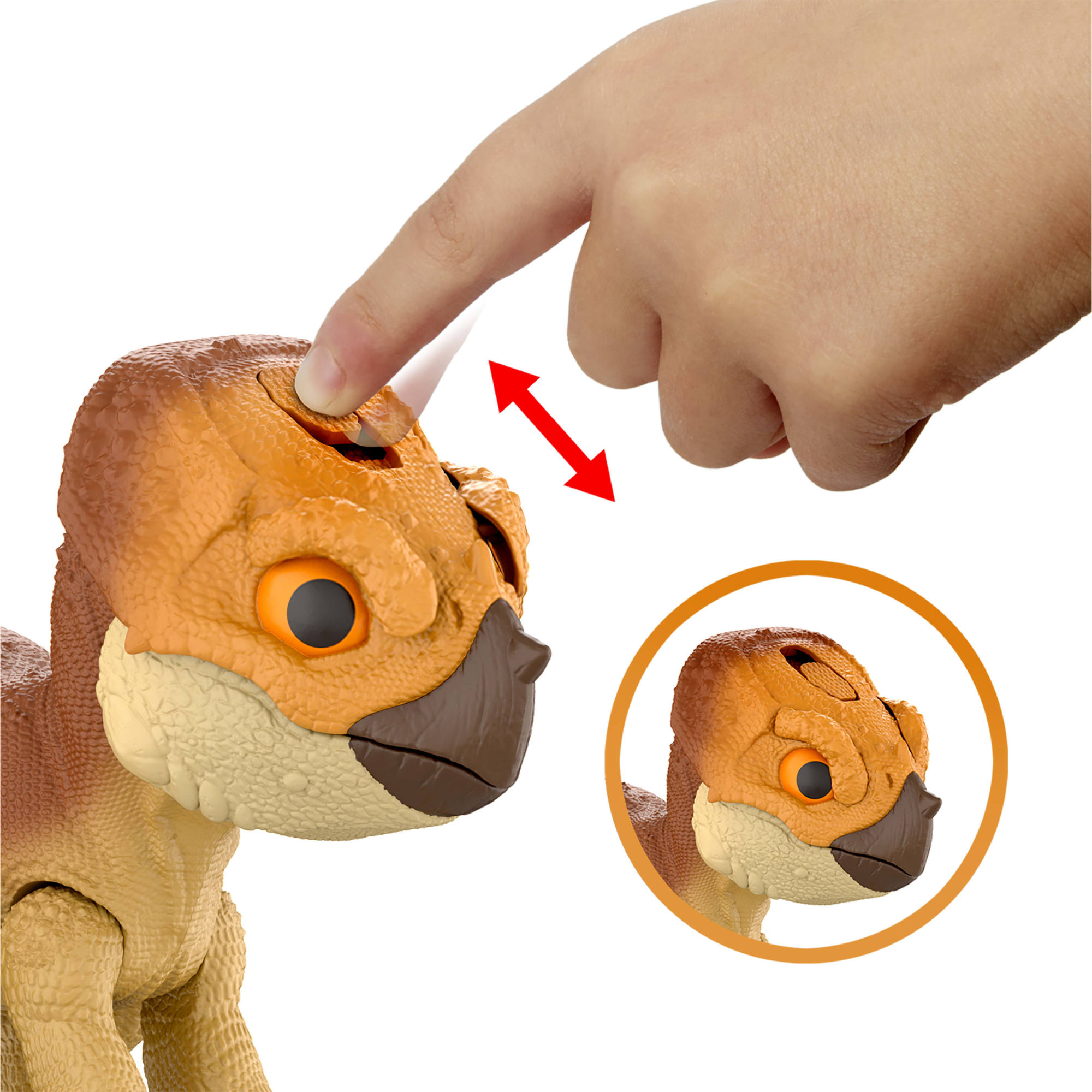 Dinosaurio de juguete interactivo Aquilops Jurassic World Mattel 3