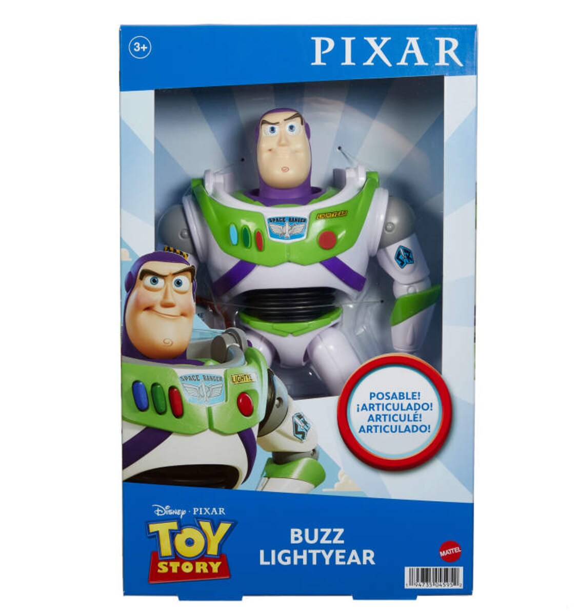 Figura de acción grande Buzz Lightyear Toy Story Pixar Mattel
