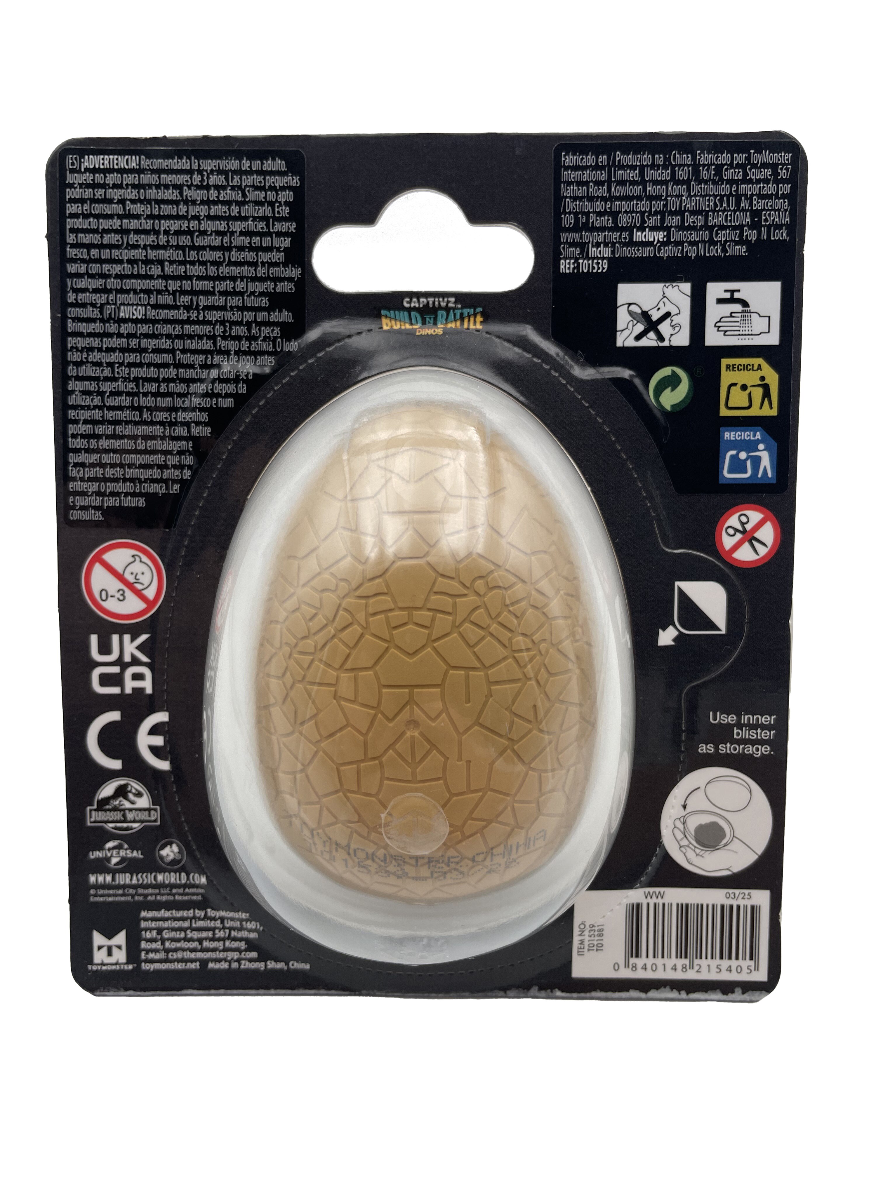 Figura Smash N Hatch Rebirth Jurassic World modelos surtidos 12