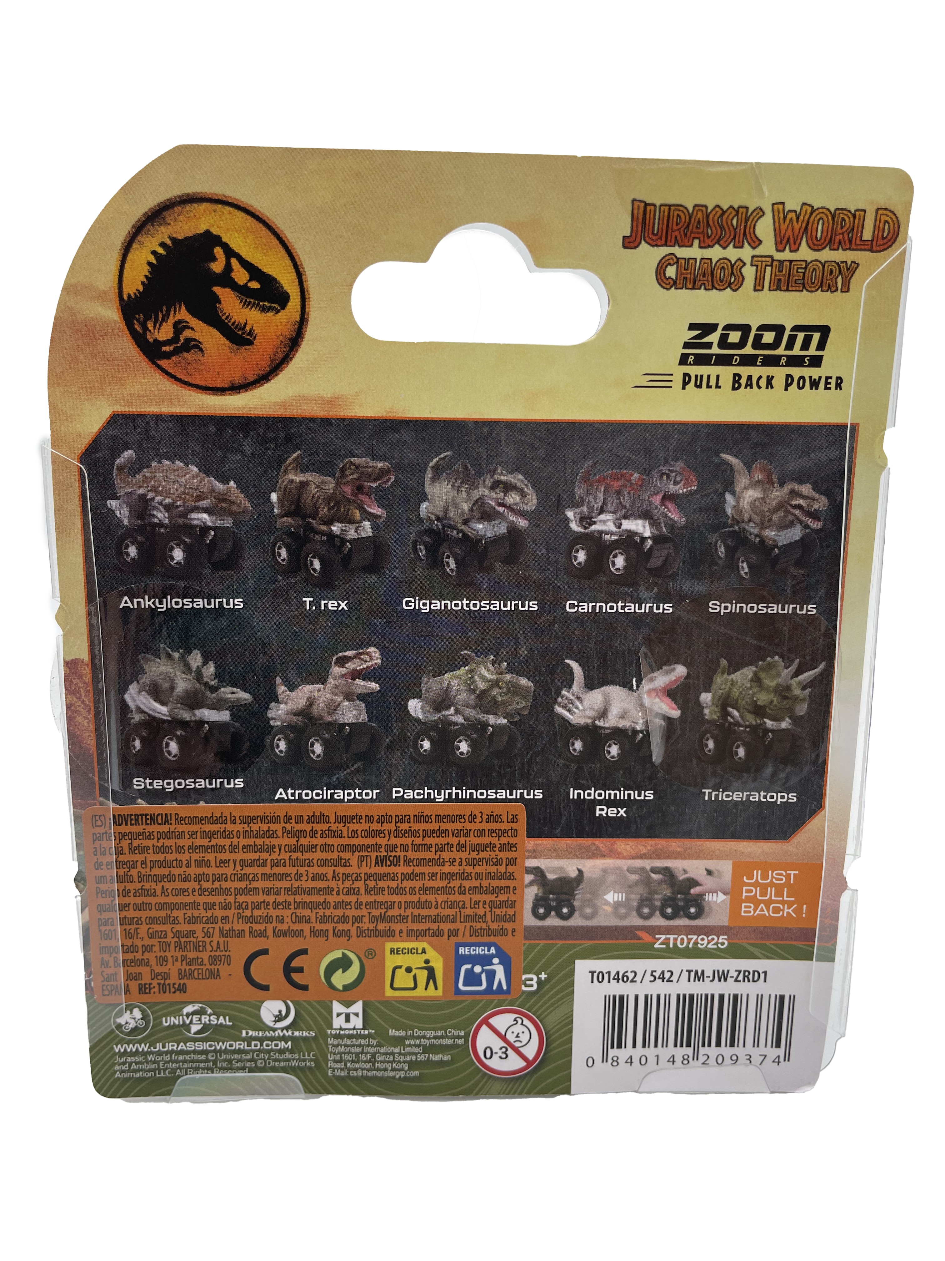 Blister Figura Chaos Theory Zoom Rider Jurassic World modelos surtidos 22