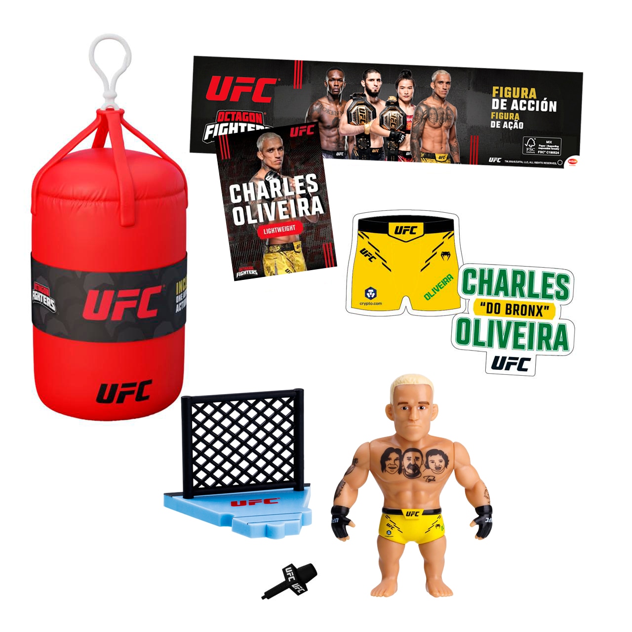 Imagen 0 de UFC punching bag que incluye figura articulada 7,5 cms  y set de lucha