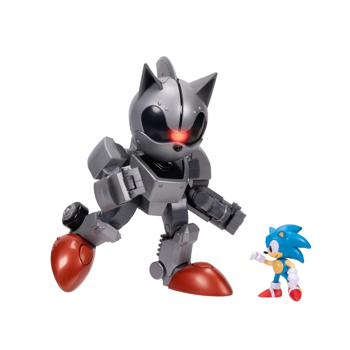 Figura Mecha Sonic 20 cm con luces y mochila propulsora. Incluye figura Sonic 6 cm. Licencia Sonic. Jakks Pacific 3