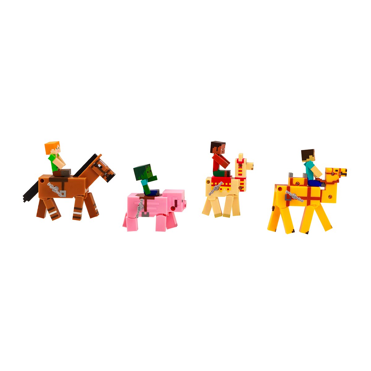 Imagen 0 de Figura coleccionable figura y animal con movimiento Minecraft Bizak