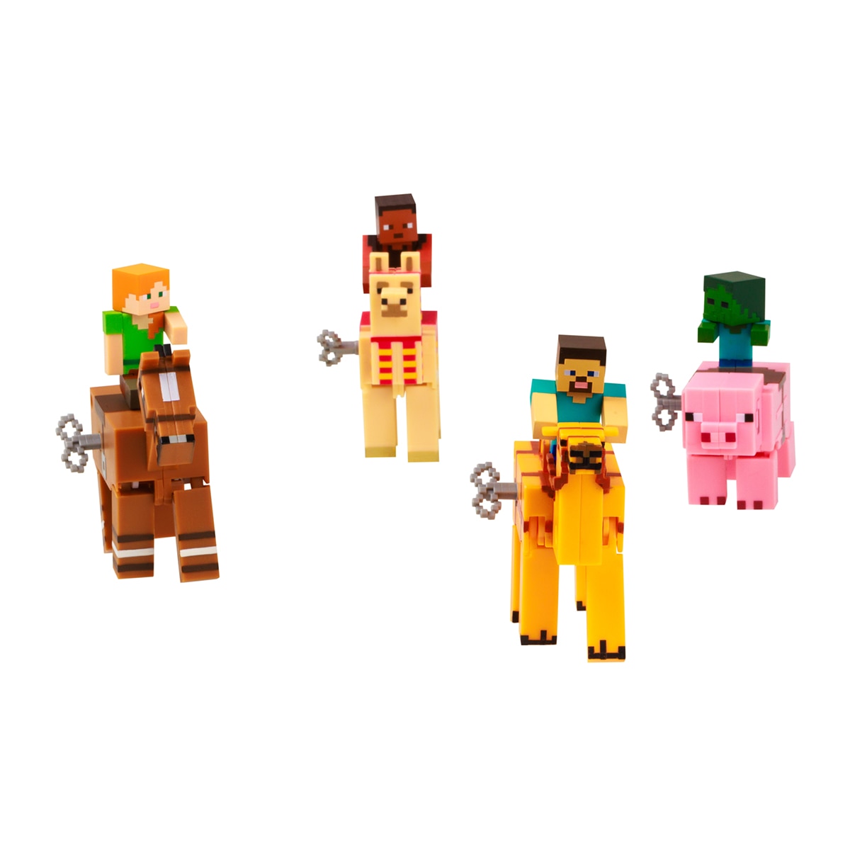 Figura coleccionable figura y animal con movimiento Minecraft Bizak 2