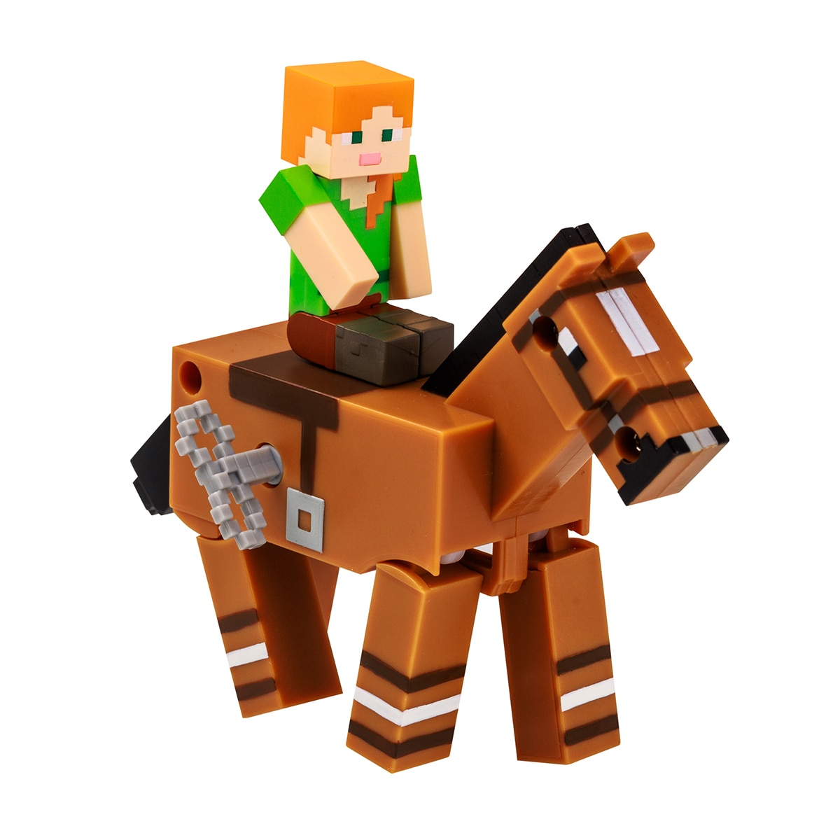 Figura coleccionable figura y animal con movimiento Minecraft Bizak 3