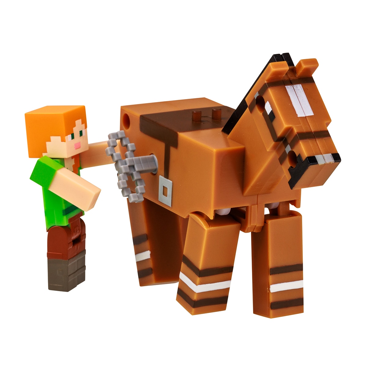 Figura coleccionable figura y animal con movimiento Minecraft Bizak 5