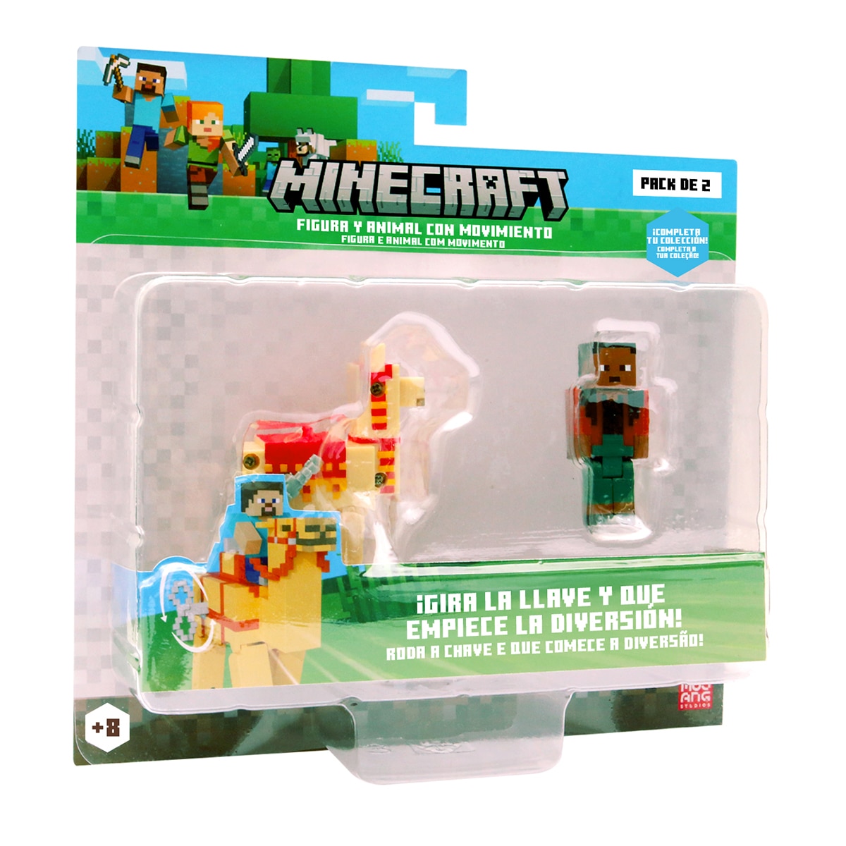 Figura coleccionable figura y animal con movimiento Minecraft Bizak 14