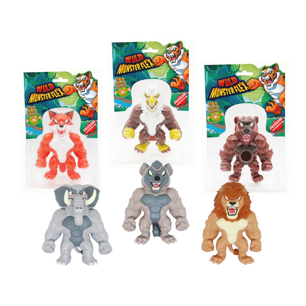 Imagen 0 de Figura elástica Monsterflex classic animales wild Bizak