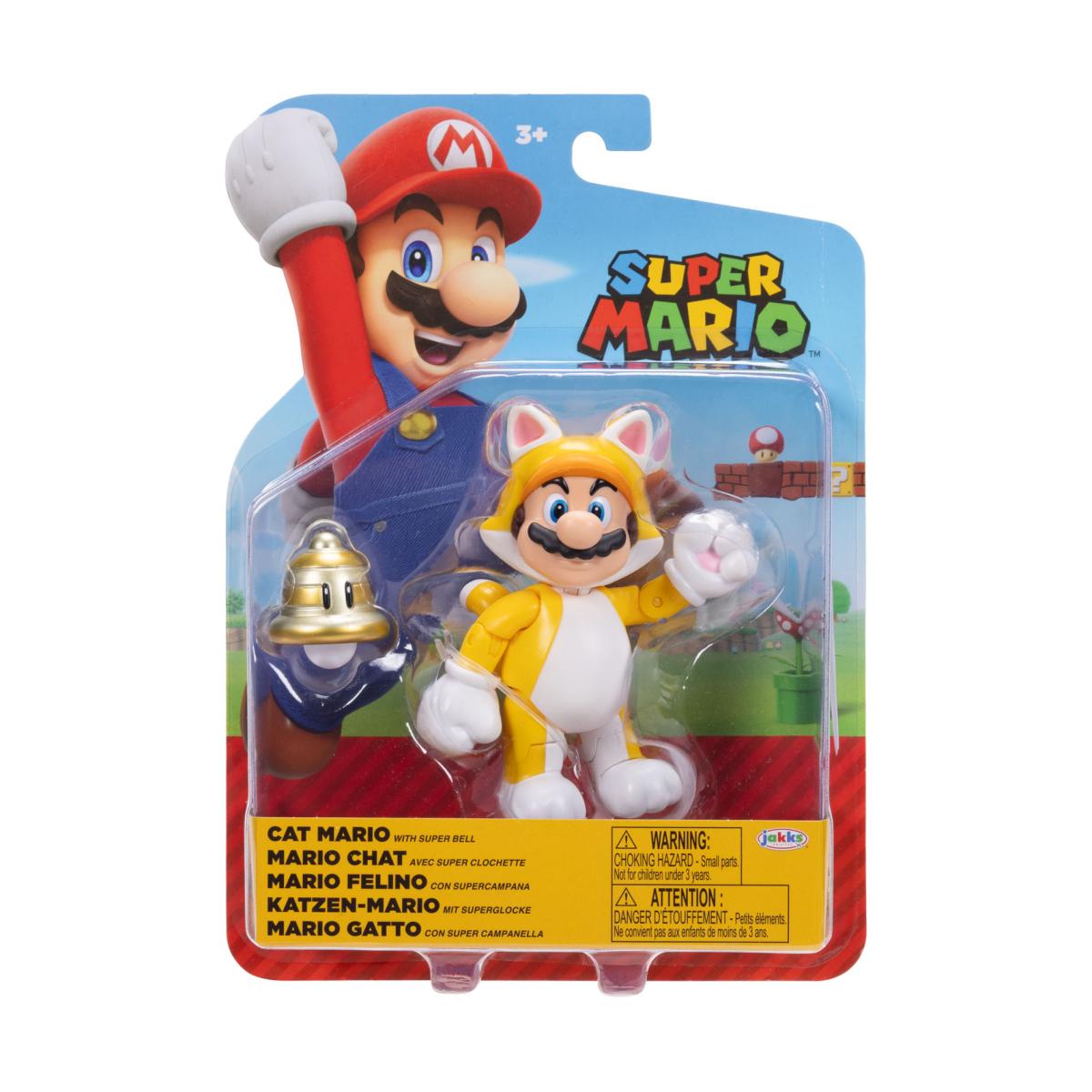 Figuras Cat Mario Fire Luigi Chain Chomp Lemmy Koopa Boo y accesorios Super Mario 4
