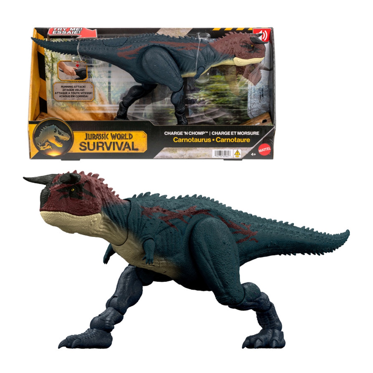 Imagen 0 de Dinosaurio de juguete Survival Carnotauro Jurassic World Mattel modelos surtidos