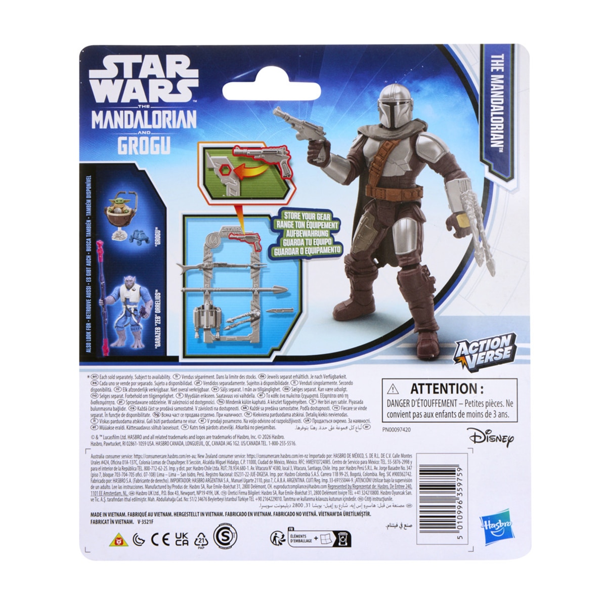 Figura Sw Actionverse Mando And Grogu Ast Star Wars Hasbro 3