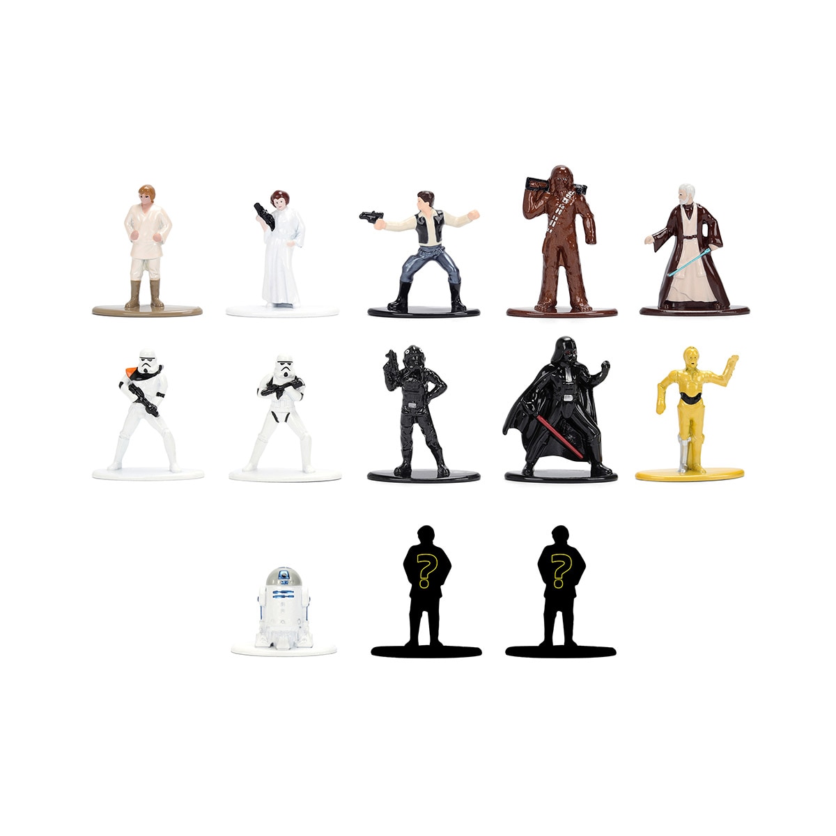 Sobre con figura sorpresa de metal pintado de un personaje clásico Star Wars metal de 4cm Jada 2