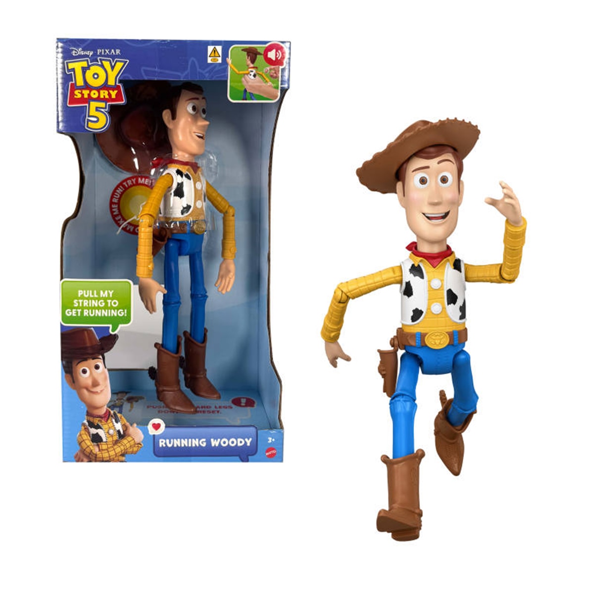 Imagen 0 de Figura Deluxe Woody Corredor y Parlanchín 50 sonidos y frases Toy Story 5 Mattel
