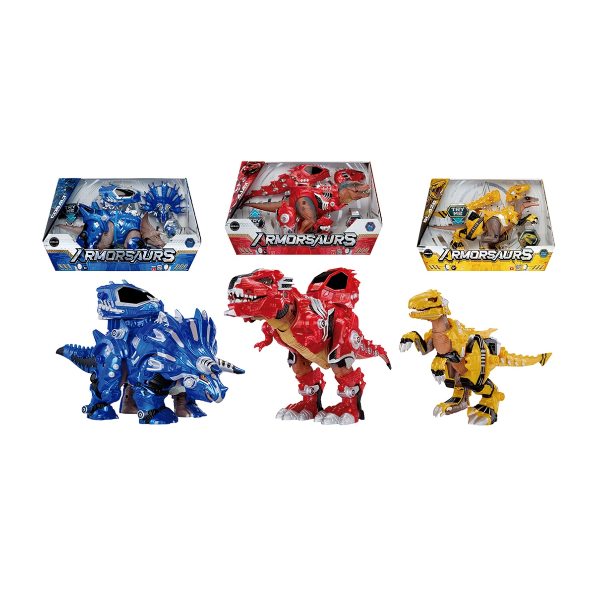 MGA - Figura de acción Triceratops Cobalto y armadura Armosaurus MGA.