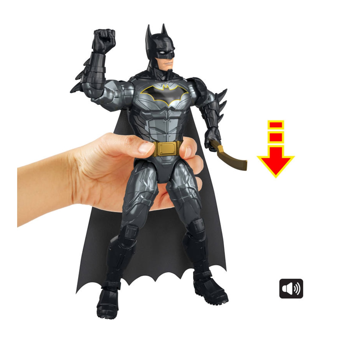 Imagen 2 de Figura de 30 cm con luces, sonidos DC Batman Justiciero DC COMICS Mattel