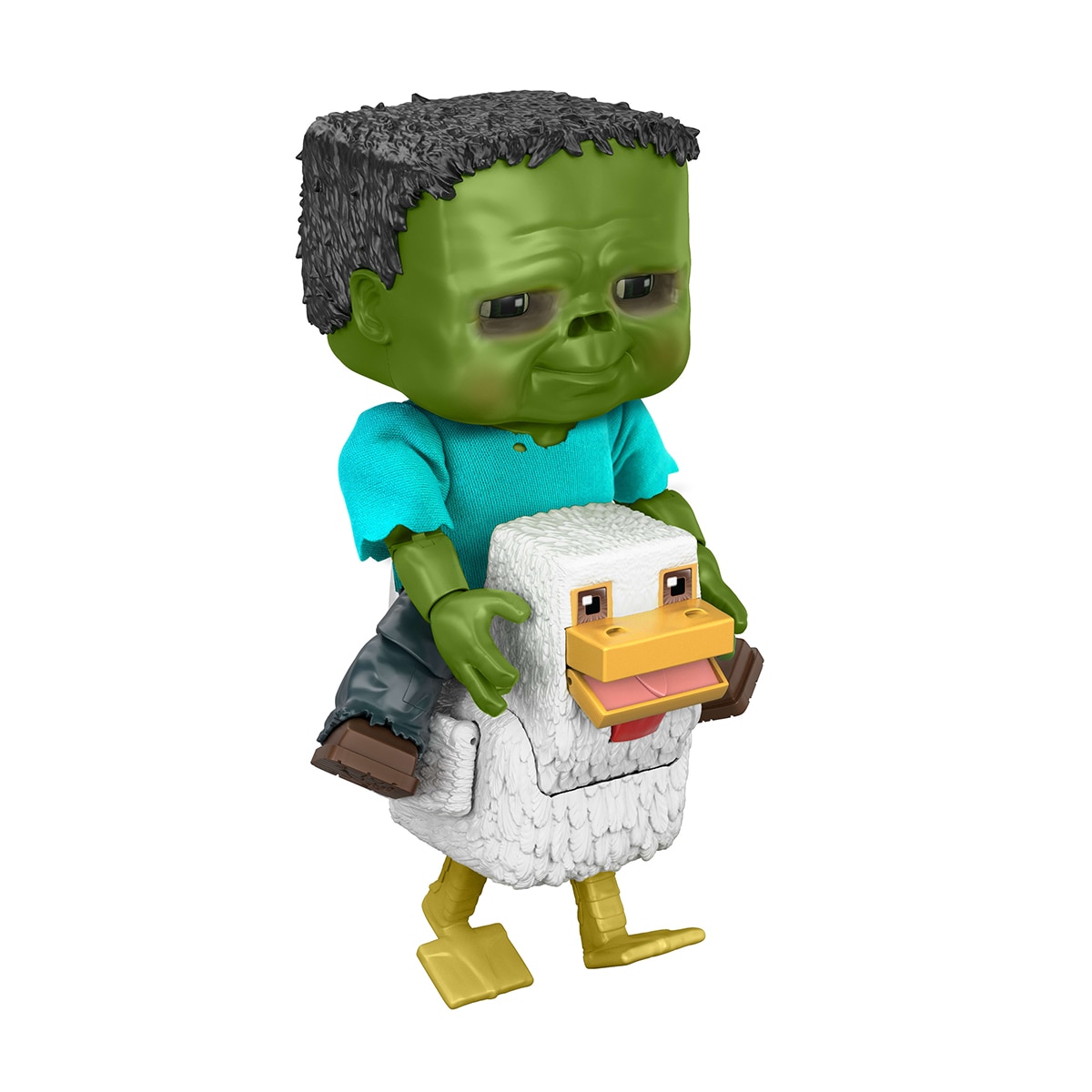 Imagen 3 de Figura con 3 caras intercambiables de zombi Minecraft Jinete de Gallina Minecraft Mattel