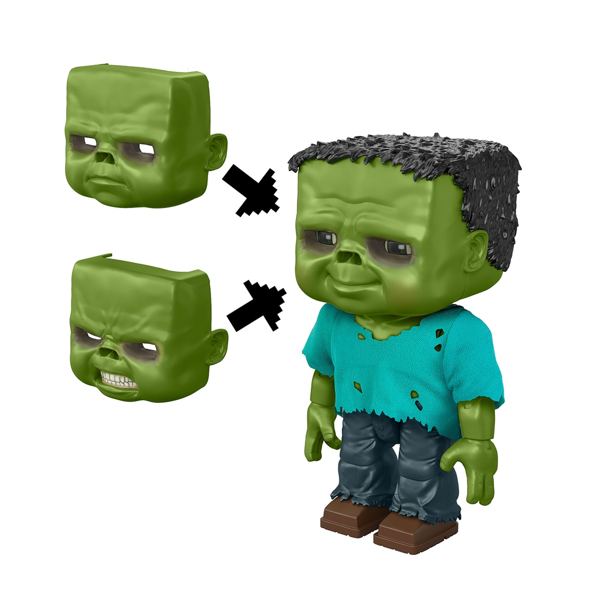 Imagen 6 de Figura con 3 caras intercambiables de zombi Minecraft Jinete de Gallina Minecraft Mattel
