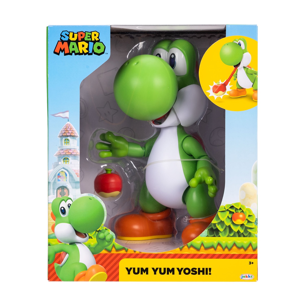 Imagen 0 de Figura Interactiva Yoshi con manzana incluída Super Mario Jakks Pacific Nintendo