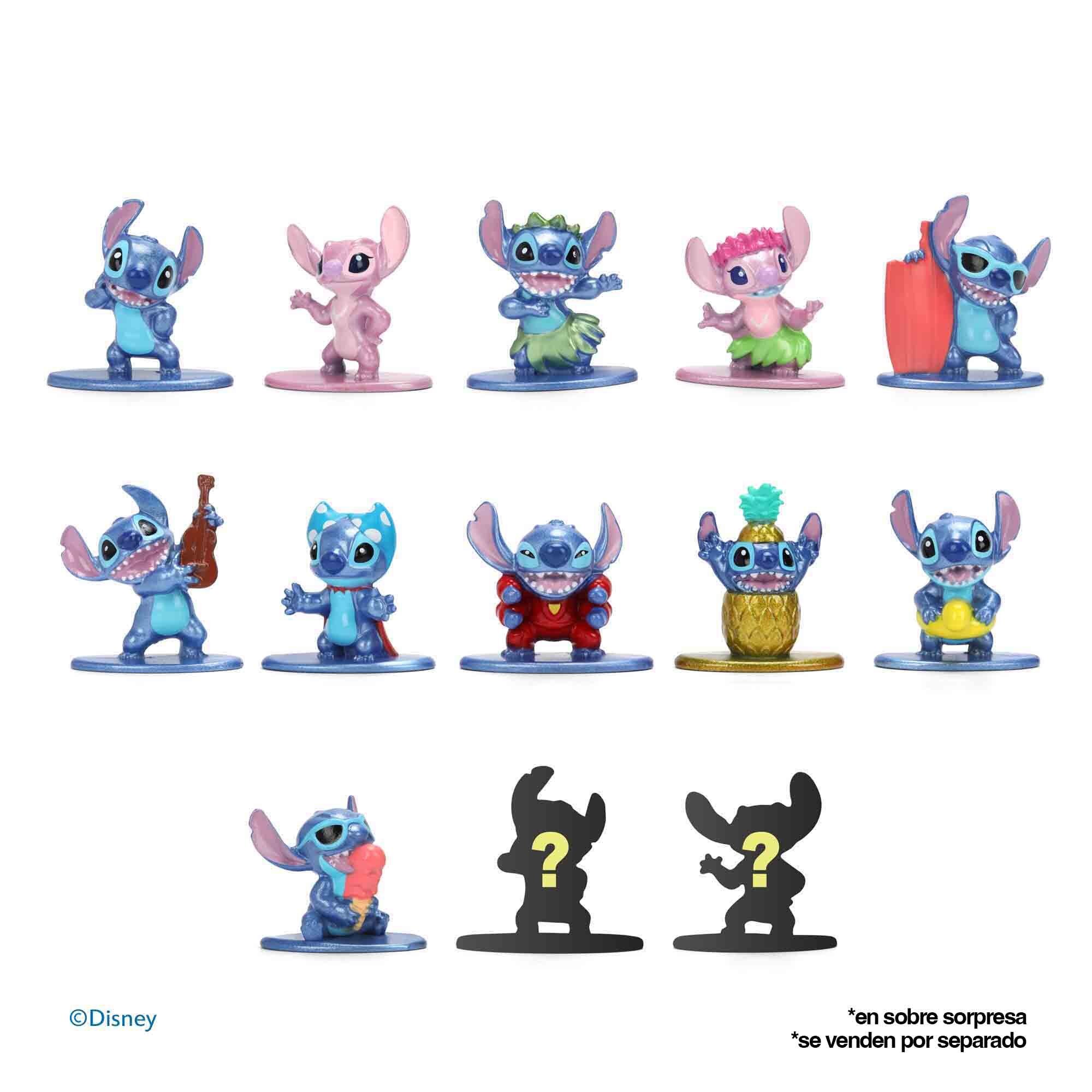 Sobres con figura de 4cm metal de Stitch. Sobre sorpresa nano figura Stitch W4 Disney Jada Toys 11 modelos surtidos + 2 exclusivos 2