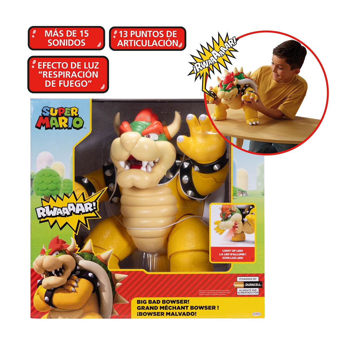 Figura Interactiva Bowser con Funciones, Super Mario Nintendo  Jakks Pacific 2