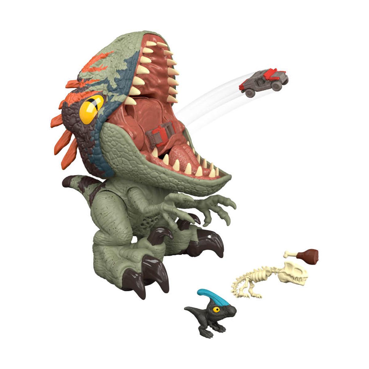 Imagen 1 de Figura Fierce Feeder Velocirraptor interactivo que traga y escupe con 4 accesorios Jurassic World