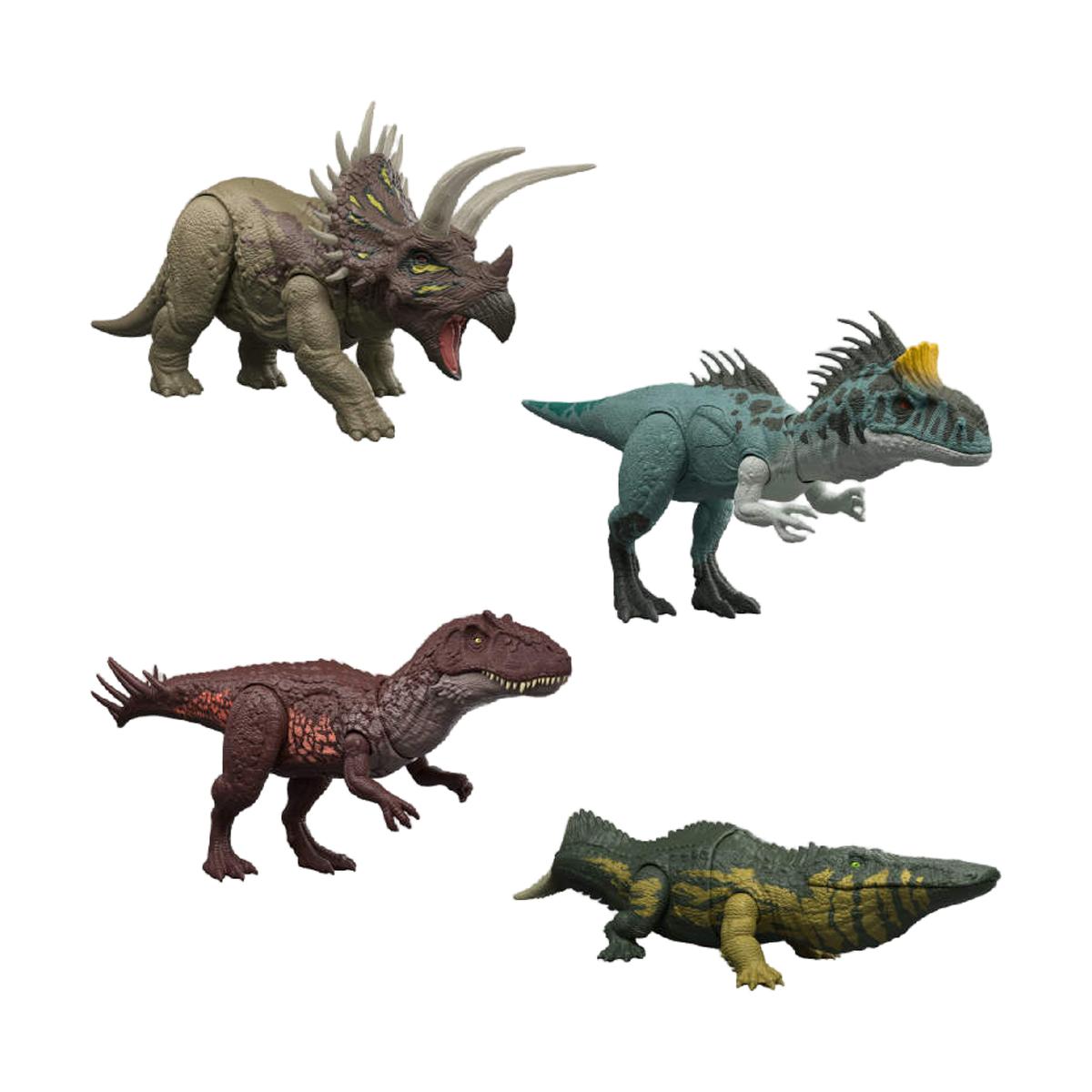 Imagen 5 de Figura Tricerátops con rugidos, luces, ataque y código para juego digital Jurassic World
