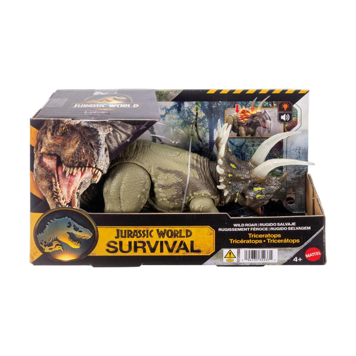 Imagen 6 de Figura Tricerátops con rugidos, luces, ataque y código para juego digital Jurassic World
