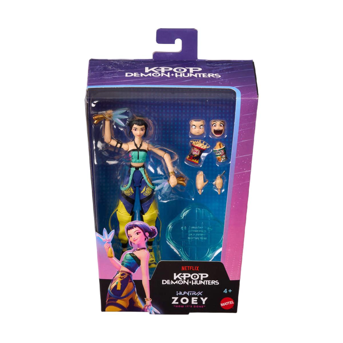 Imagen 6 de Figura Zoey de las HUNTR/X 14,2 cm con cuchillas espirituales, accesorios y piezas intercambiables Mattel