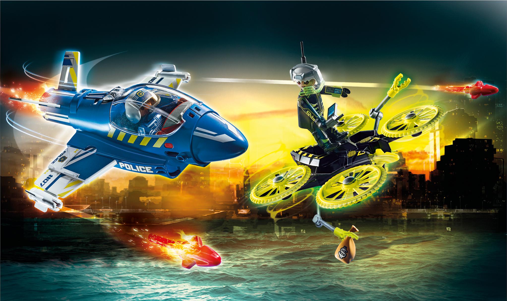 Policía avión: persecución dron Playmobil City Action 2