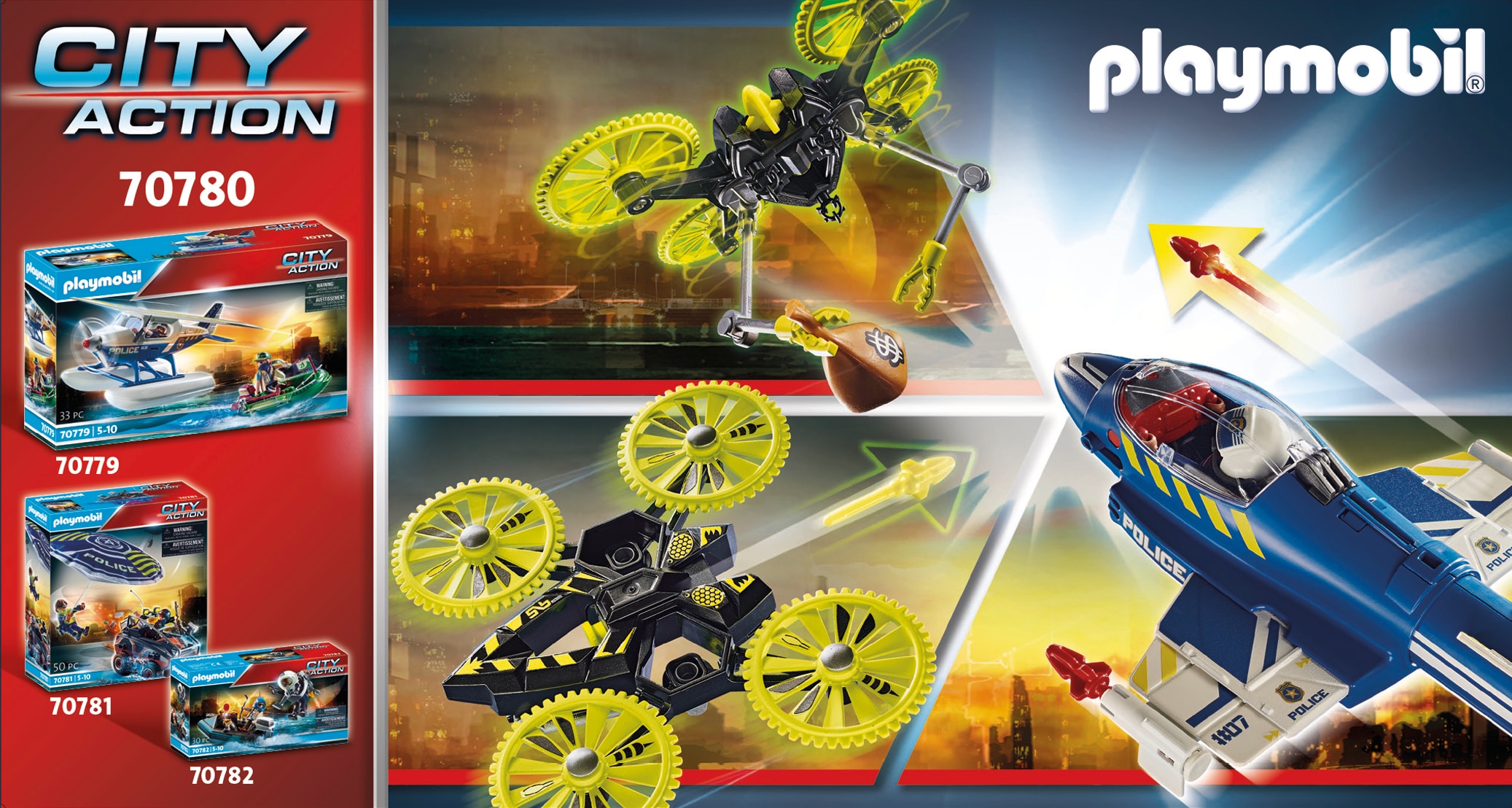 Policía avión: persecución dron Playmobil City Action 4