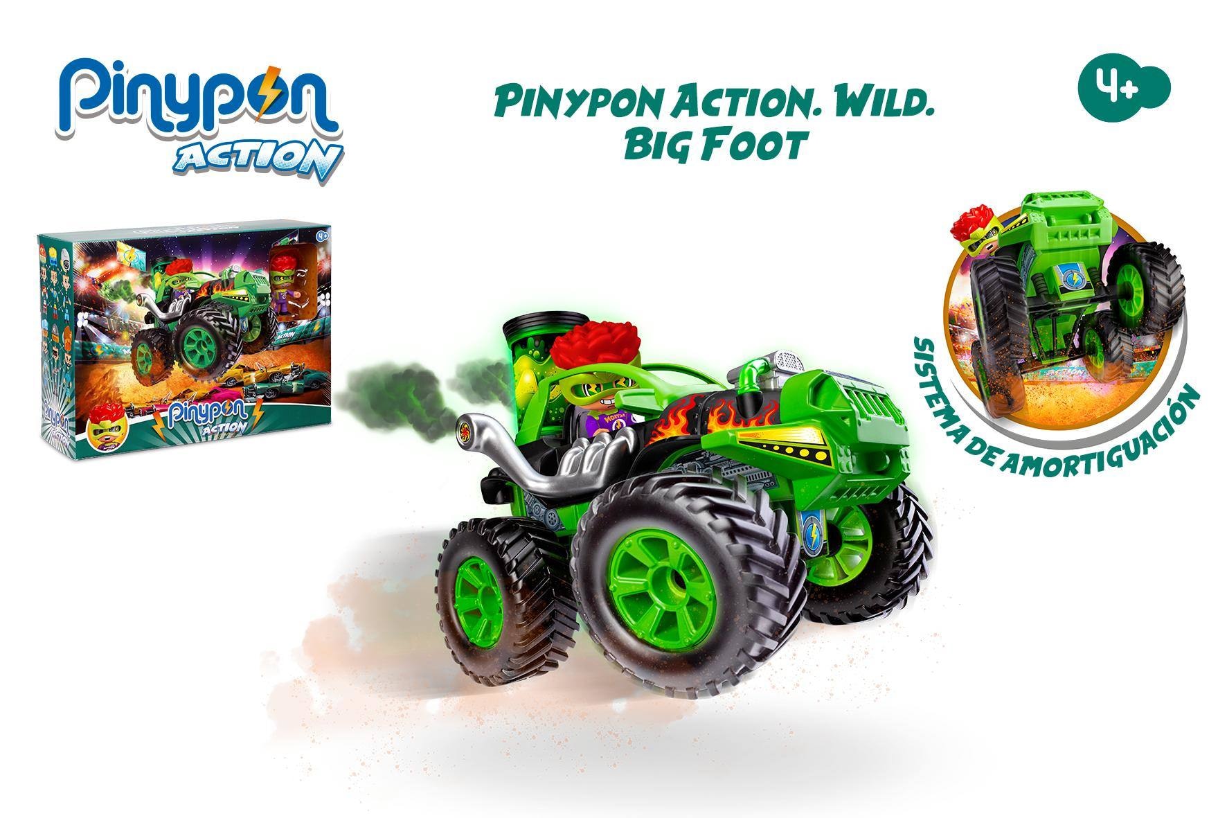 Set de vehículo y figura Coche BigFoot Pinypon Action 4