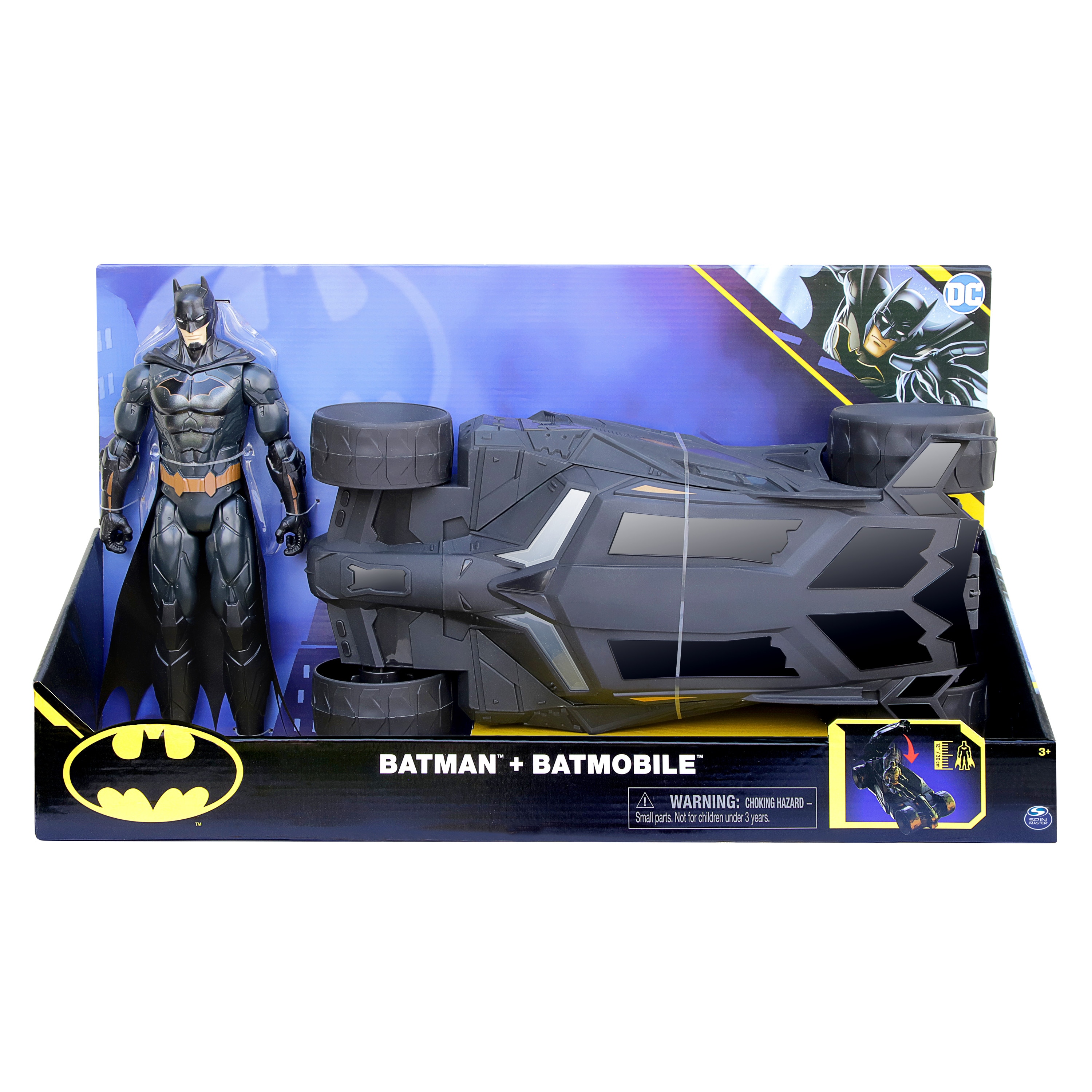 Set de Batman y Batimóvil, figura de acción de Batman de 30 cm Superhéroe DC Cómics 2