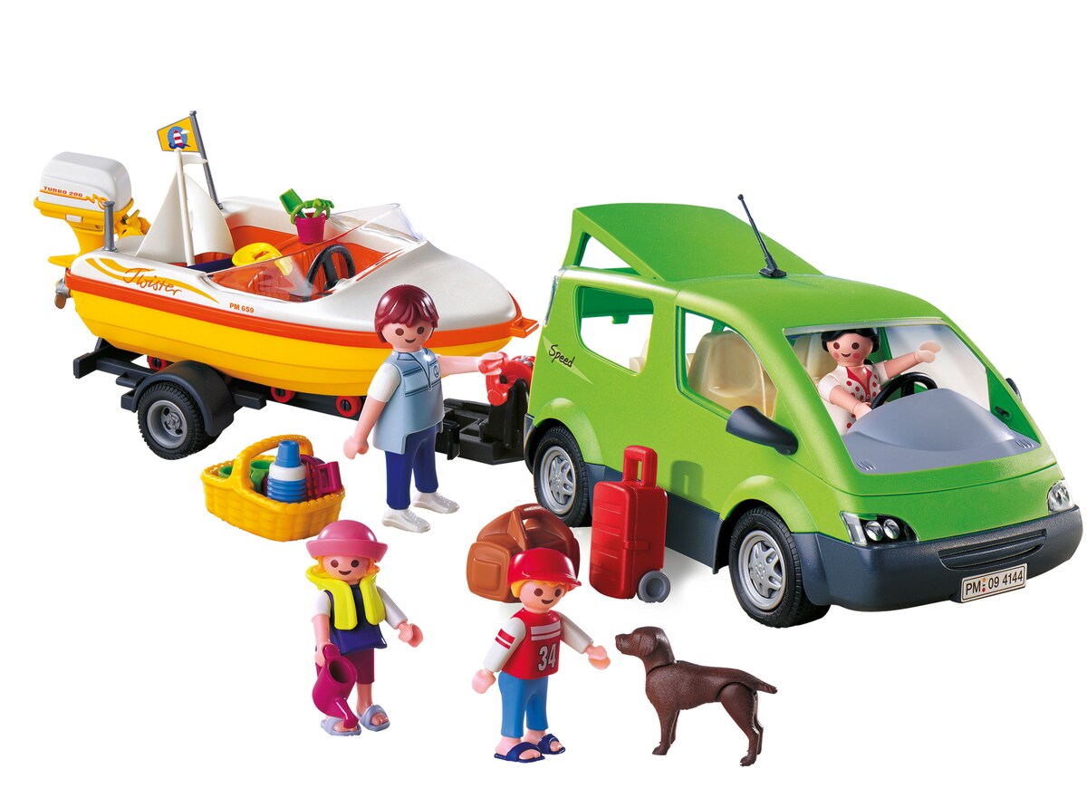 Coche Familiar con Lancha Playmobil Family Fun · Playmobil · El