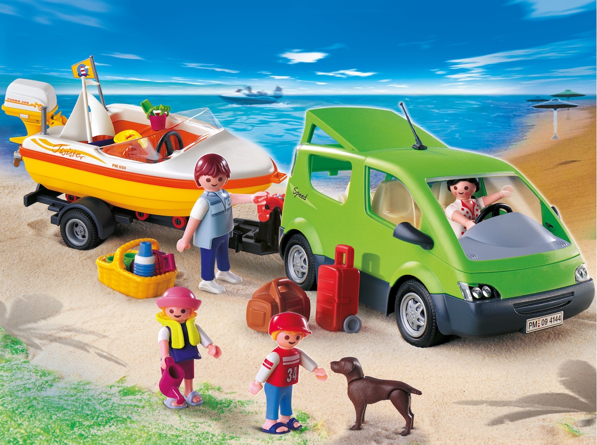 Coche Familiar con Lancha Playmobil Family Fun