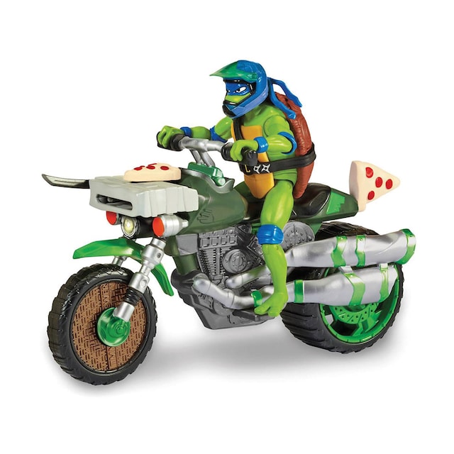 Vehículo oficial con figura de Leonardo Tortugas Ninja Famosa