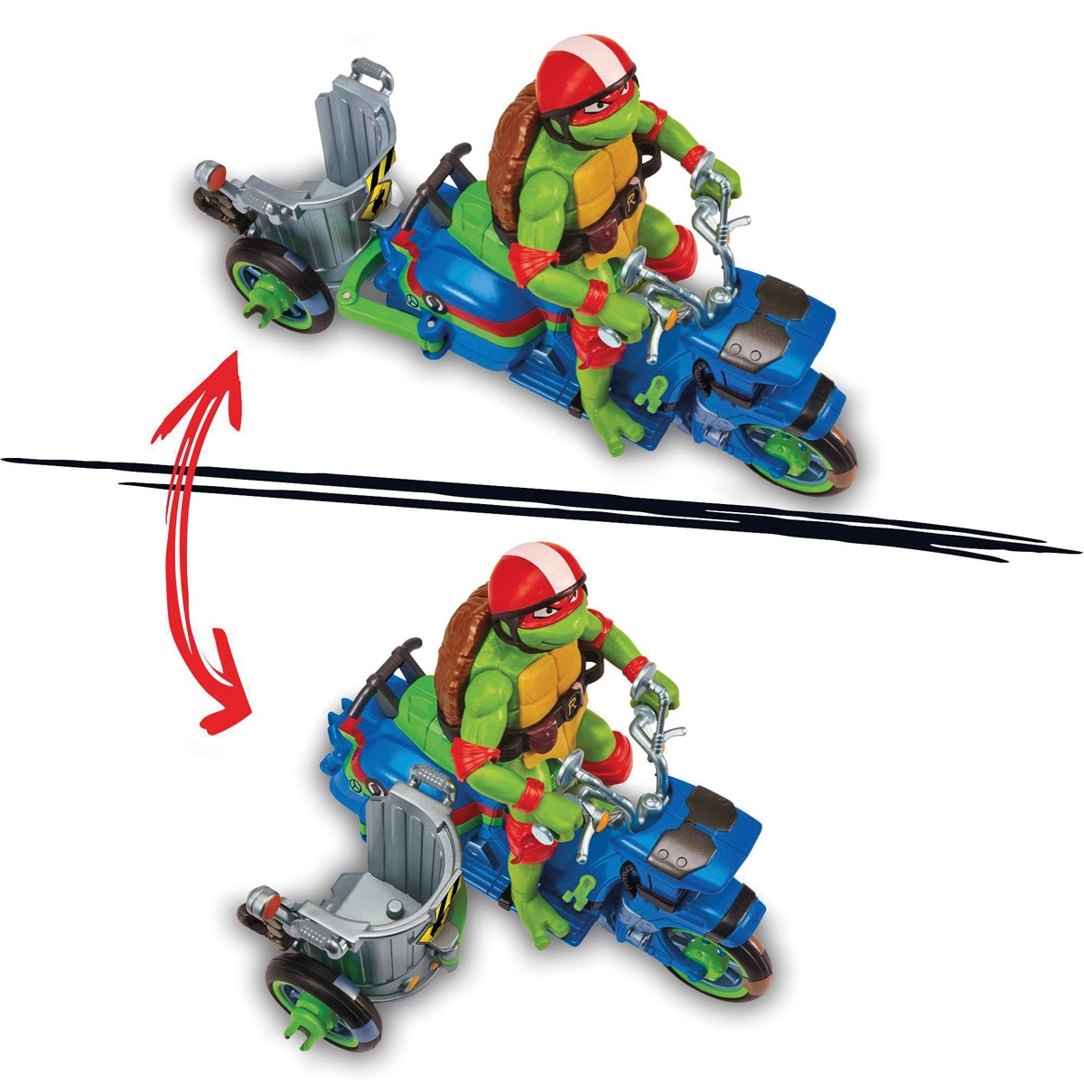Vehículo oficial con figura de Raphael Tortugas Ninja Famosa 5