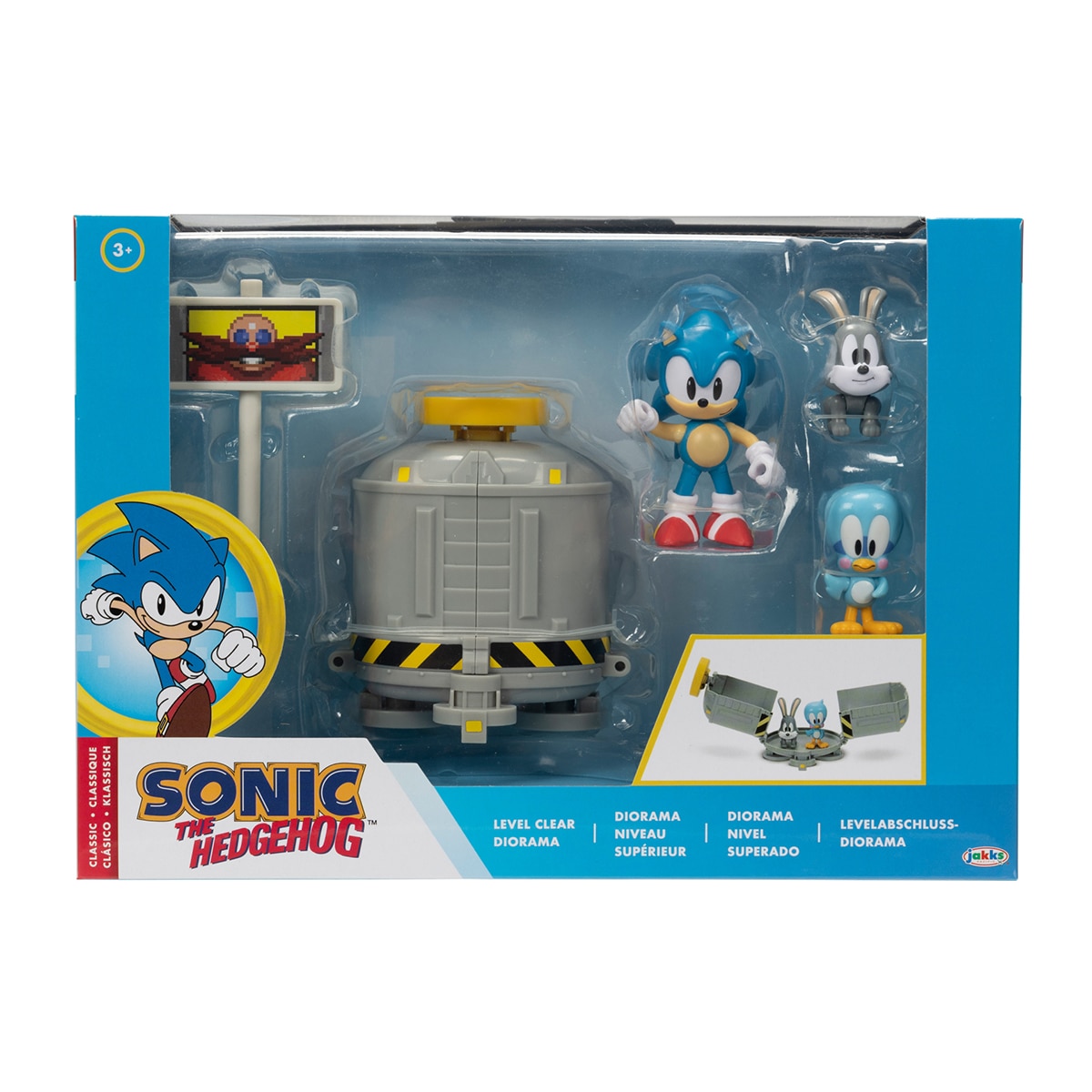 Set Diorama "Nivel Claro" con 3 figuras coleccionables de 6 cm y accesorios para jugar Sonic Sega 2