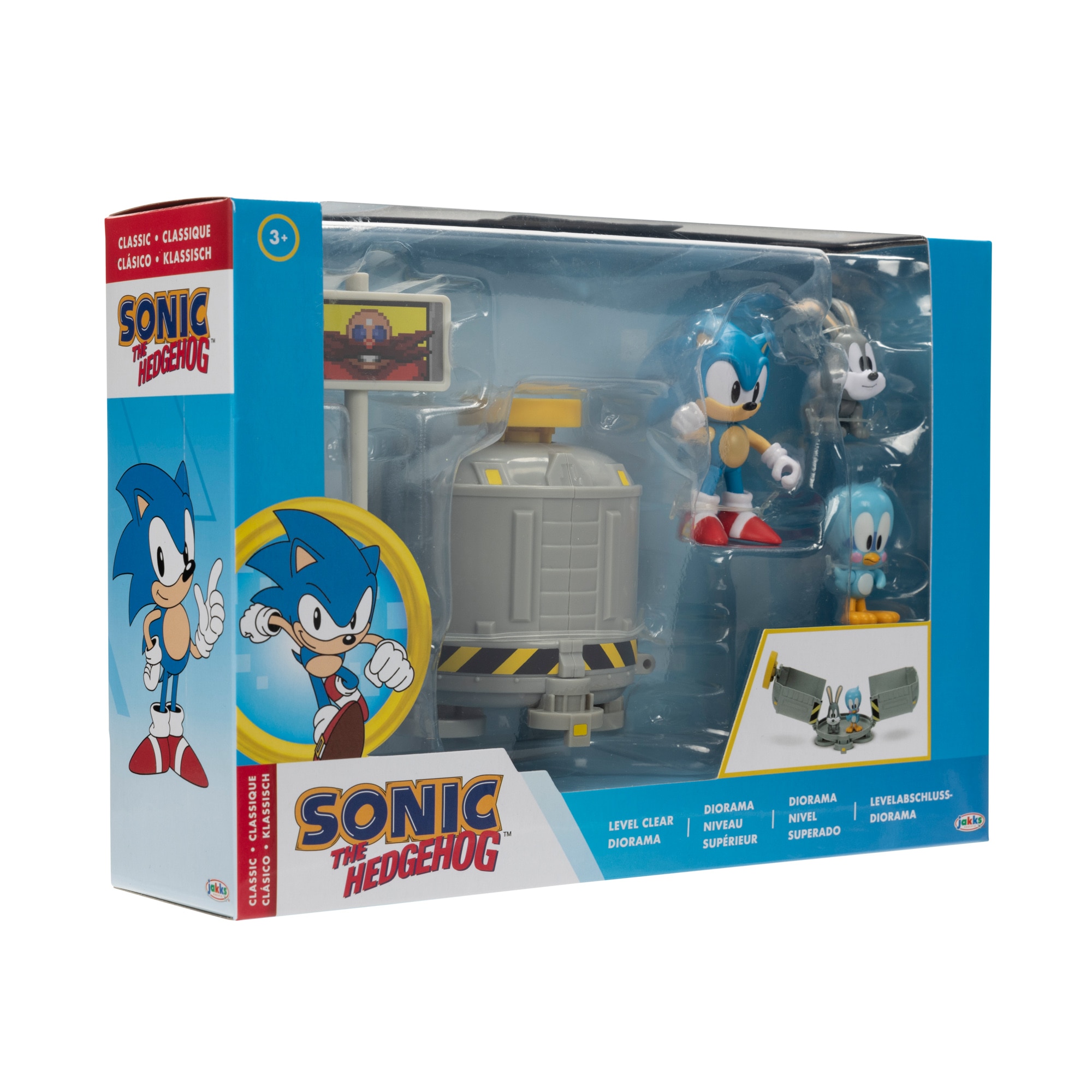 Set Diorama "Nivel Claro" con 3 figuras coleccionables de 6 cm y accesorios para jugar Sonic Sega 3