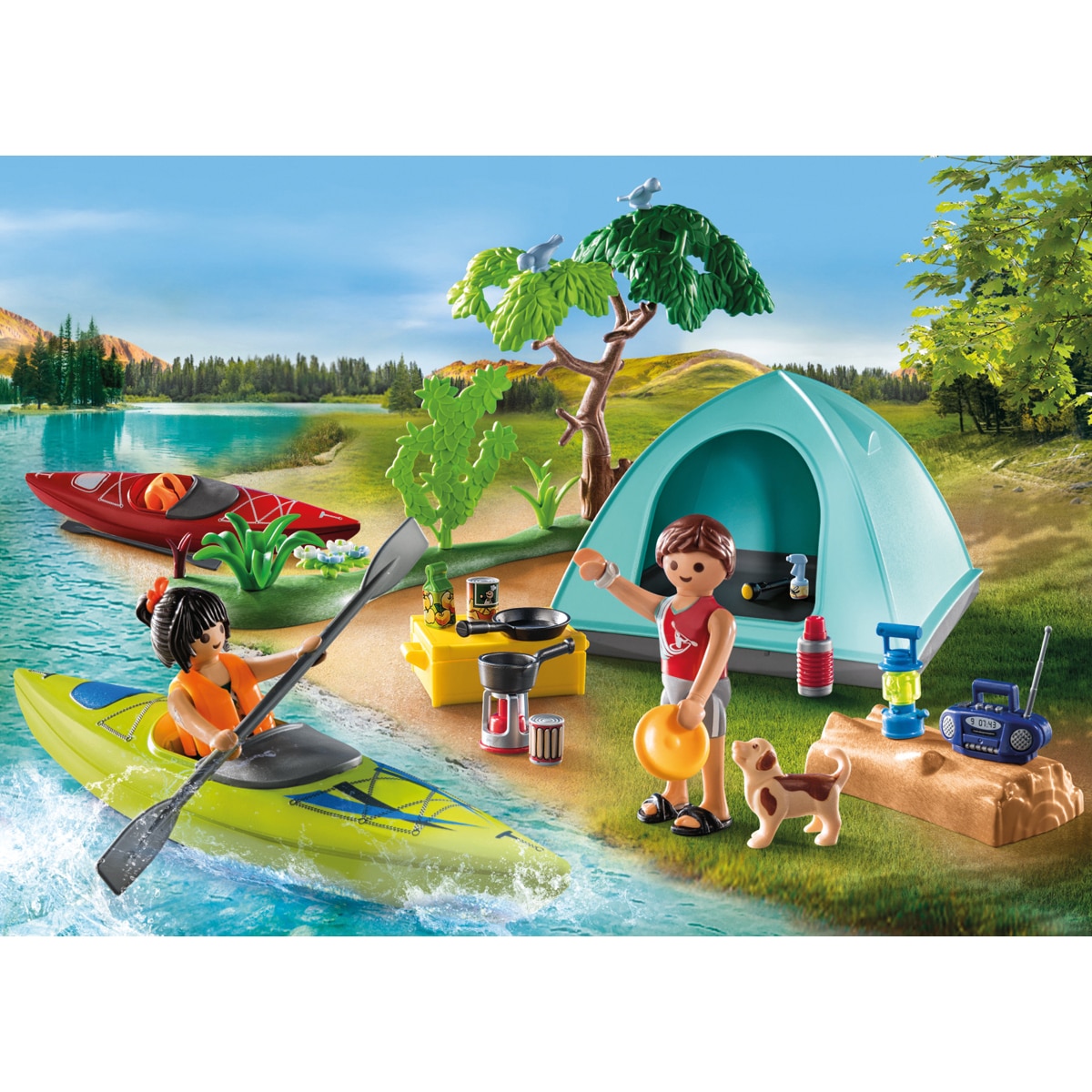 Camping con hoguera Playmobil 4