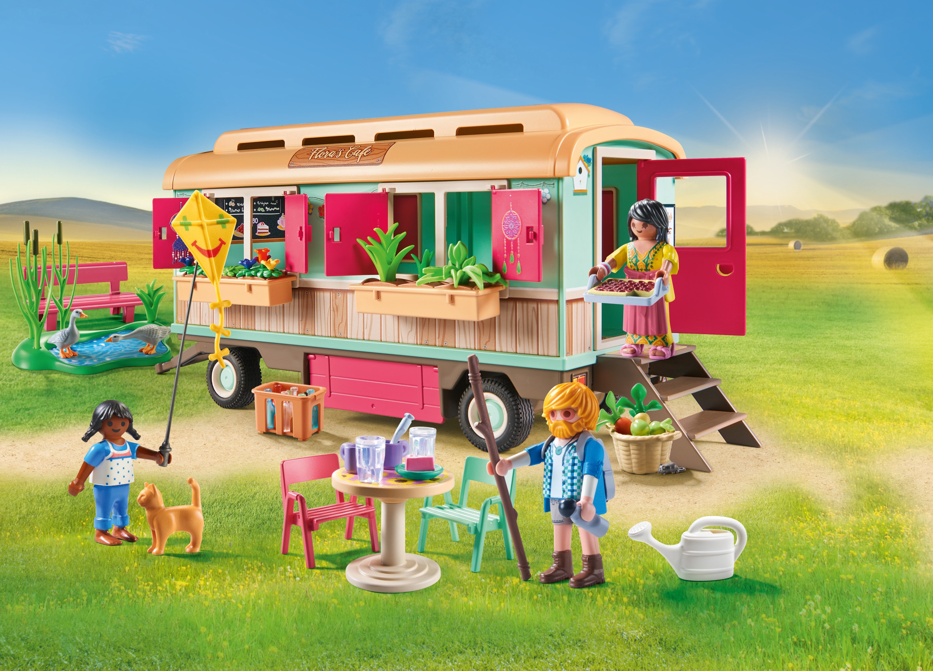 Café tren con huerto Playmobil Country 5