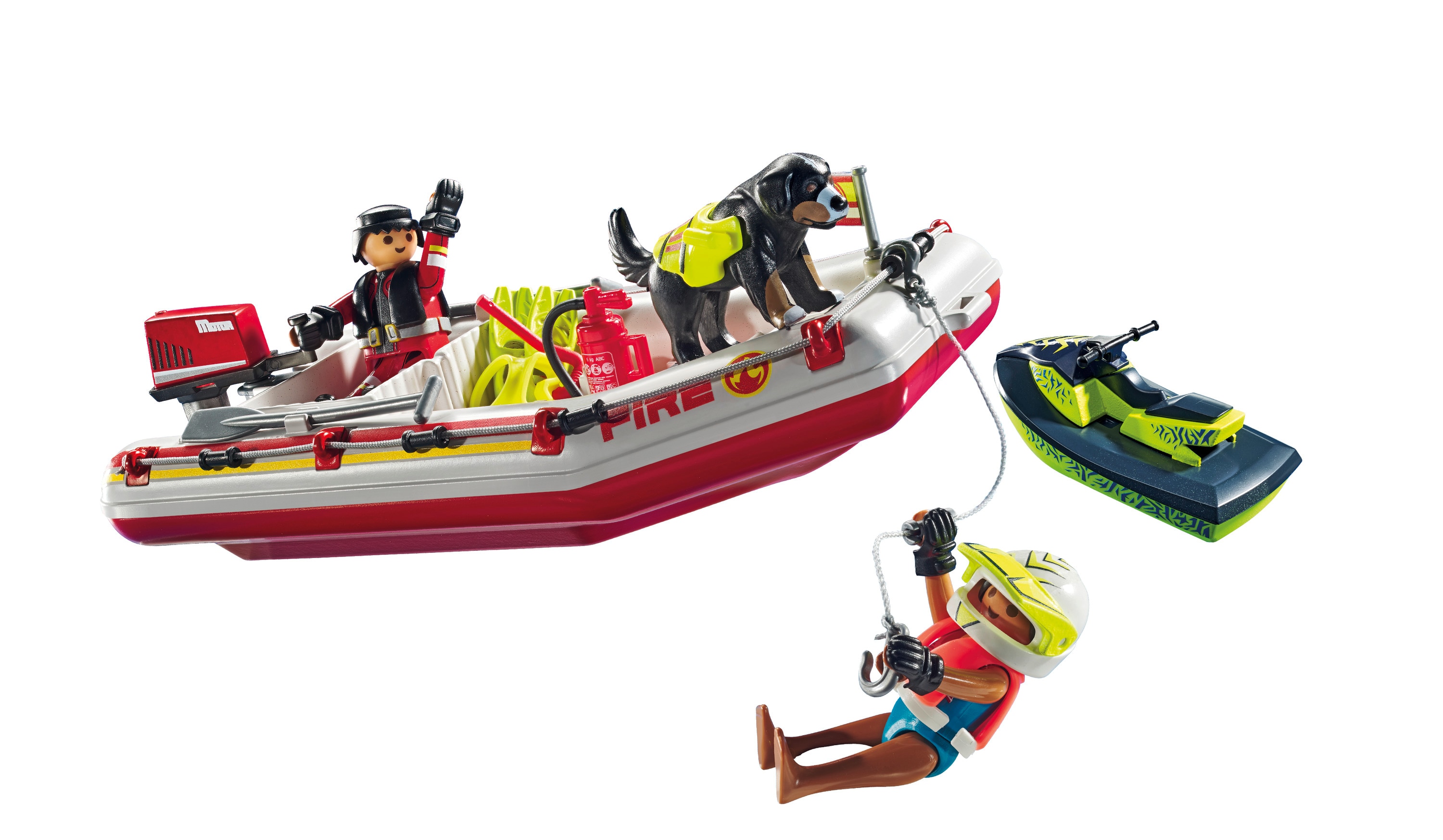 Bote de bomberos con moto acuática Playmobil Action Heroes 2