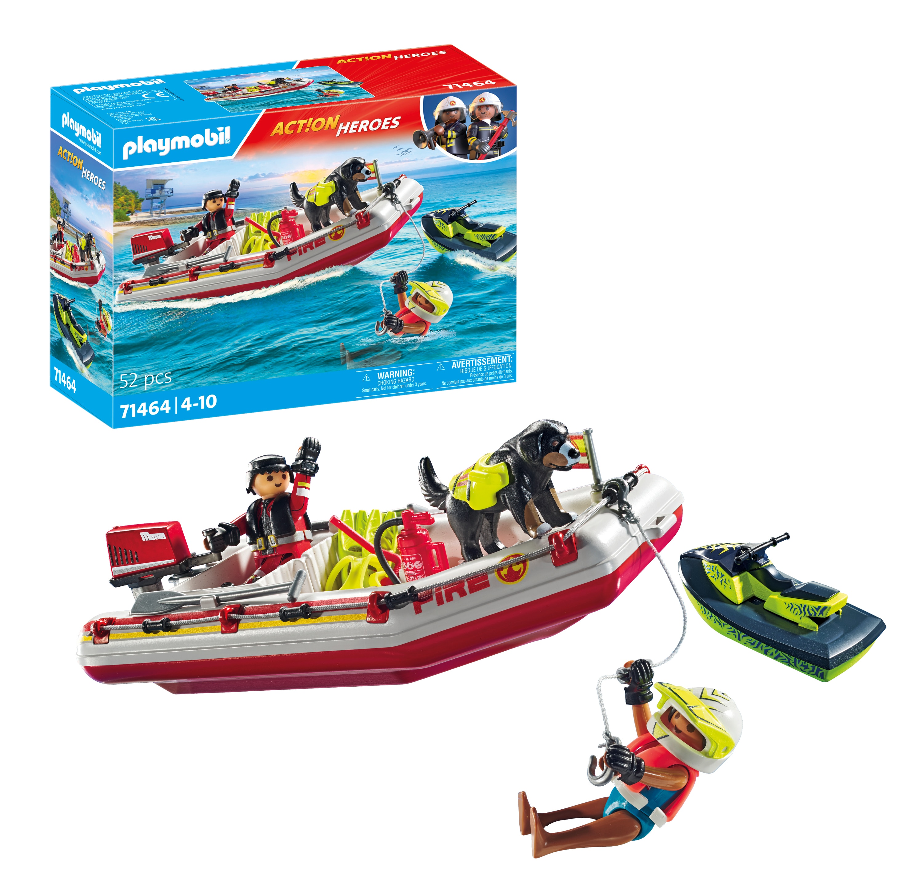 Bote de bomberos con moto acuática Playmobil Action Heroes 3